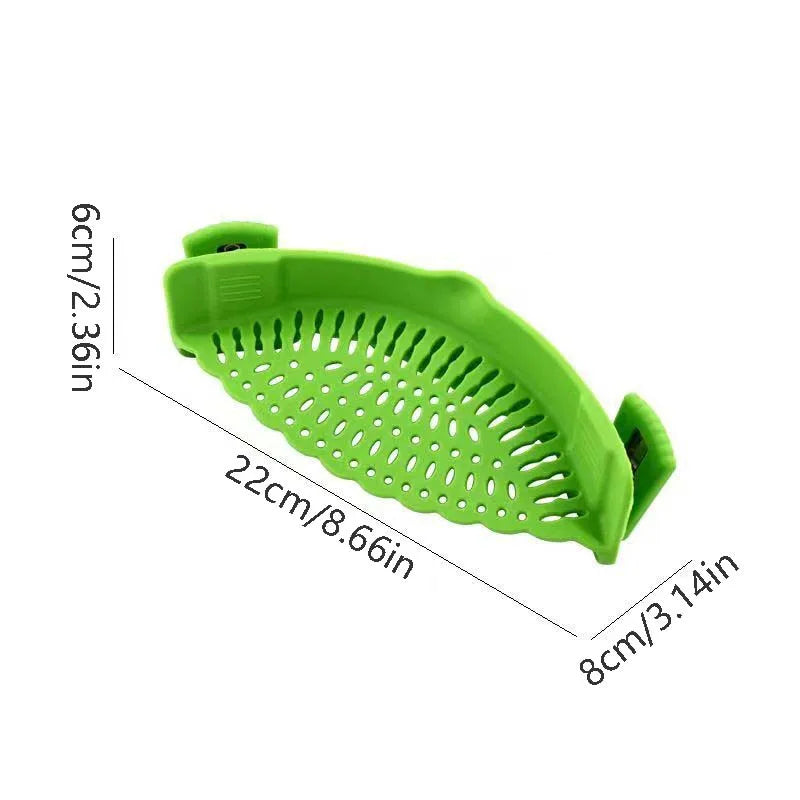 Universal Silicone Clip-on Pan Pot Strainer Anti-spill Pasta Pot Strainer Food Grade Rice Fruit Colander Strainer Kitchen Items